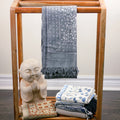 Naturally Dyed Handwoven Hand Block Printed Decorative Cotton Towel Gray 28x62