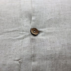 Handwoven Silk Textured Stripe Pillow Cushion Cover Coconut Shell Button Cream Golden Brown 21x21
