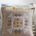 Embroidered 100 Cotton Textured Pillow Cover Handloom Throw Cushion Brown 16x16