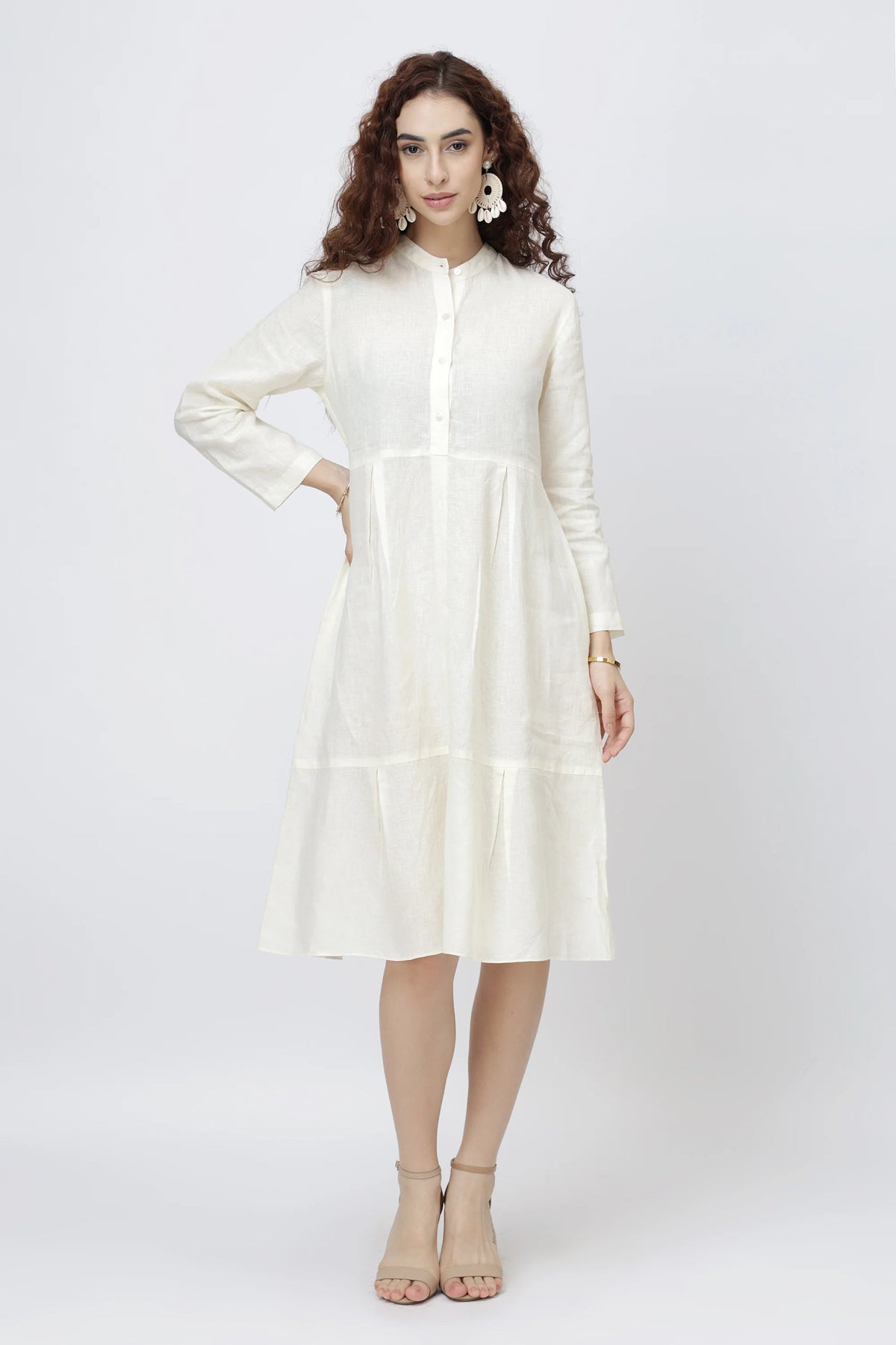 The Refined Linen Shirt Midi Dress Everyday Linen Shirt Dress