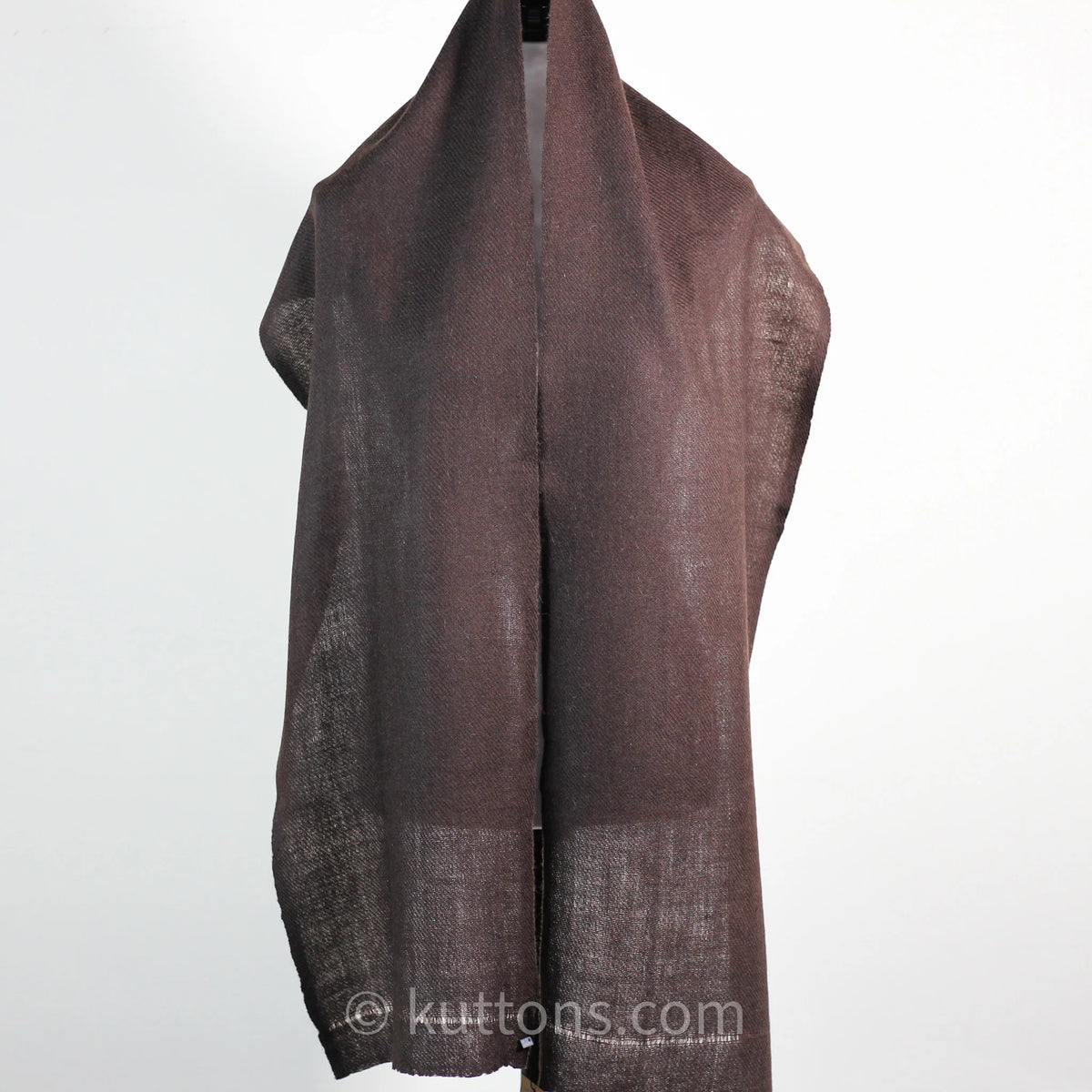 100 Pure Ladakh Yak Wool Scarf Handspun Handwoven Soft Light Stole by Women Weavers in the Himalayas Dark Brown 13x76