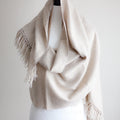 100 Pure Cashmere Shawl Wrap 2 Ply Handspun Handwoven Softest Pashmina Wool from Ladakh Himalayas Cream 23x78