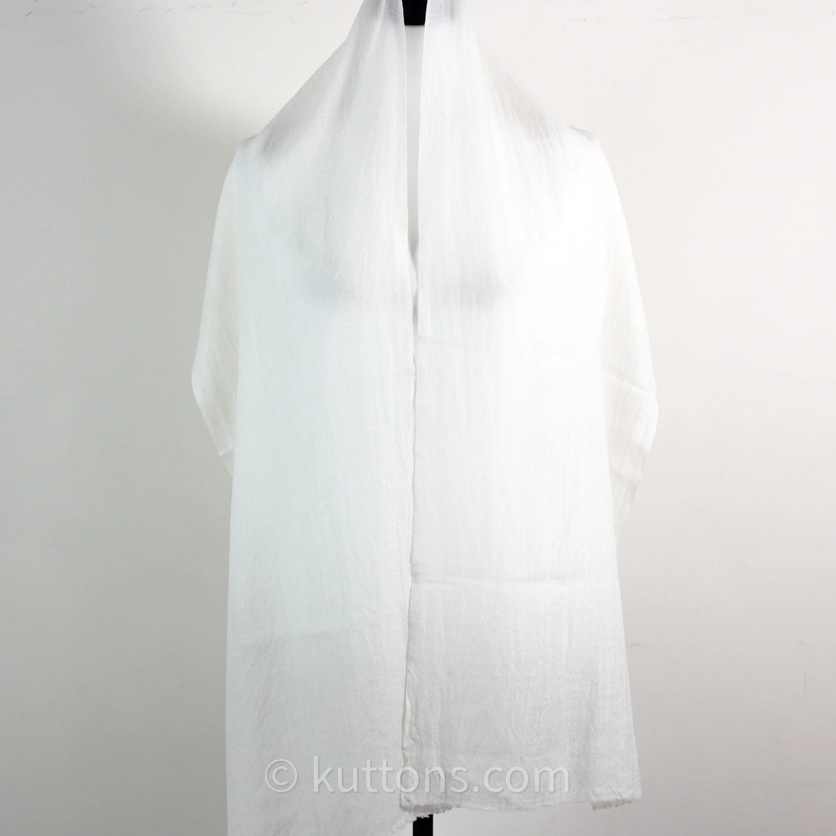 Soft Featherweight 100 Cashmere Scarf Handspun Pashmina Stole from Ladakh Himalayas Cream 15x70