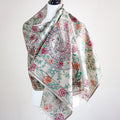 Ethnic Hand Painted Madhubani Stole Khincha Silk Handloom Wrap Golden 22x80