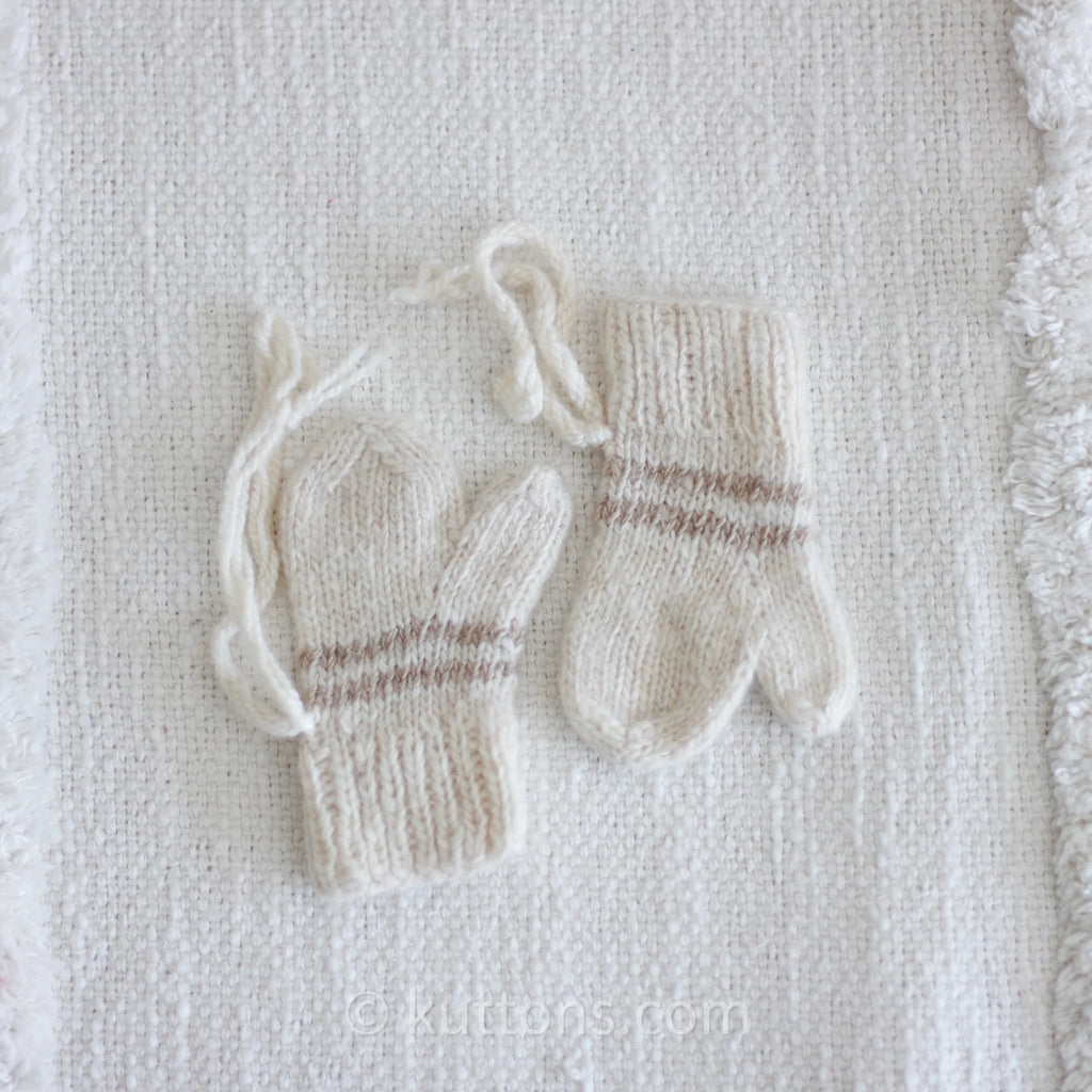 Cashmere Mitts for Babies Toddlers Ultrasoft Pashmina Milk White