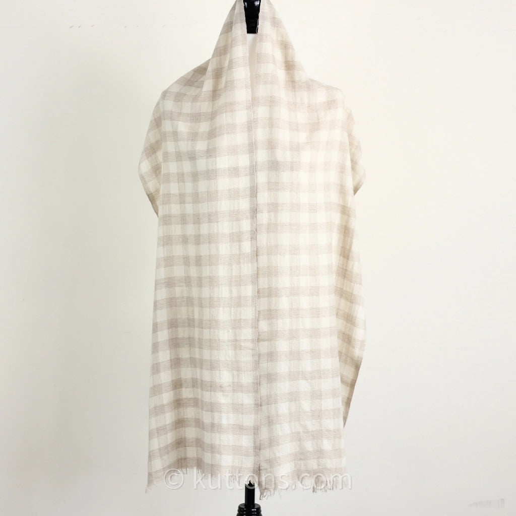 Pashmina Cashmere Scarf Soft Featherweight Pure Cashmere Wool from Ladakh Himalayas Cream 14x80