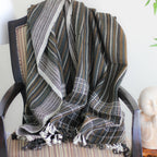 Handspun Handwoven Ethnic Desi Wool Shawl cum Throw Brown 38x86