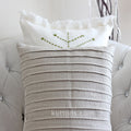 Handcrafted Washed 100 Linen Throw Pillow Cover Pleated Design Natural Brown 16x24