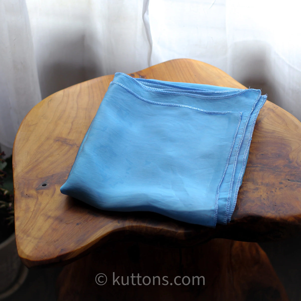 Mulberry Silk Bandana Square 100 Mulberry Silk Neck Scarf Sky Blue 24x25