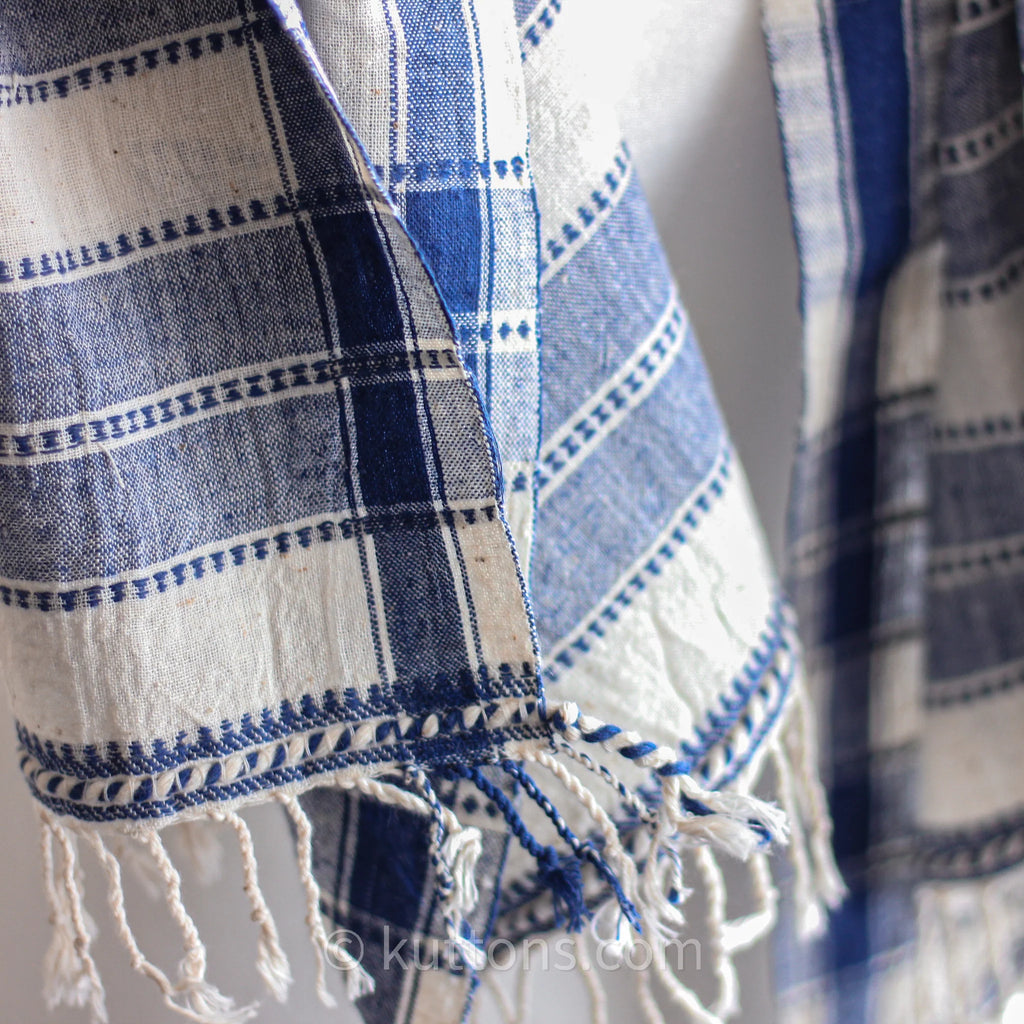 Organic Cotton Wrap with Tassels Handwoven Genetically Pure Organic Kala Cotton Scarf White 23x76 multiple designs