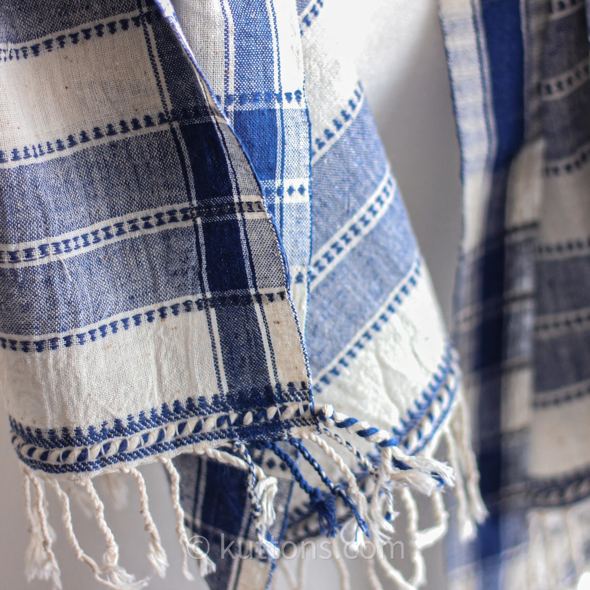 Organic Cotton Wrap with Tassels Handwoven Genetically Pure Organic Kala Cotton Scarf White 23x76 multiple designs