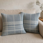 Handwoven 100 Wool Organic Cotton Cushion Cover with Tassels 20x20 Pair