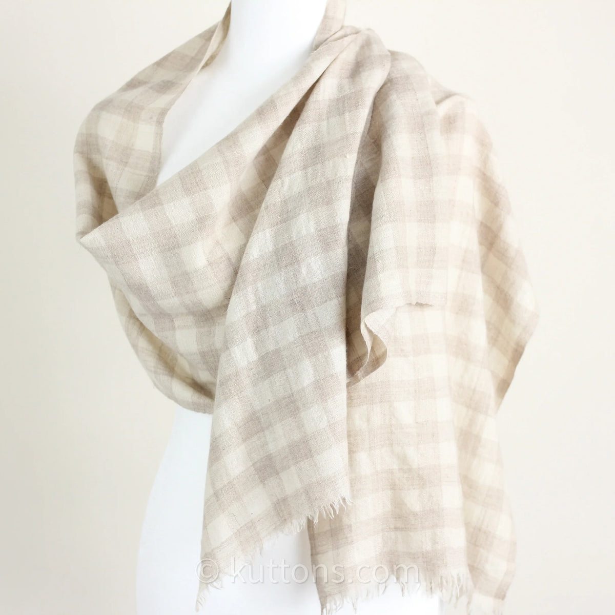 Pashmina Cashmere Scarf Soft Featherweight Pure Cashmere Wool from Ladakh Himalayas Cream 14x80