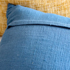 Handcrafted Square Box Cotton Jute Throw Pillow Cover Decorative Cushions Blue 16x16