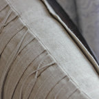 Handcrafted Washed 100 Linen Throw Pillow Cover Pleated Design Natural Brown 16x24