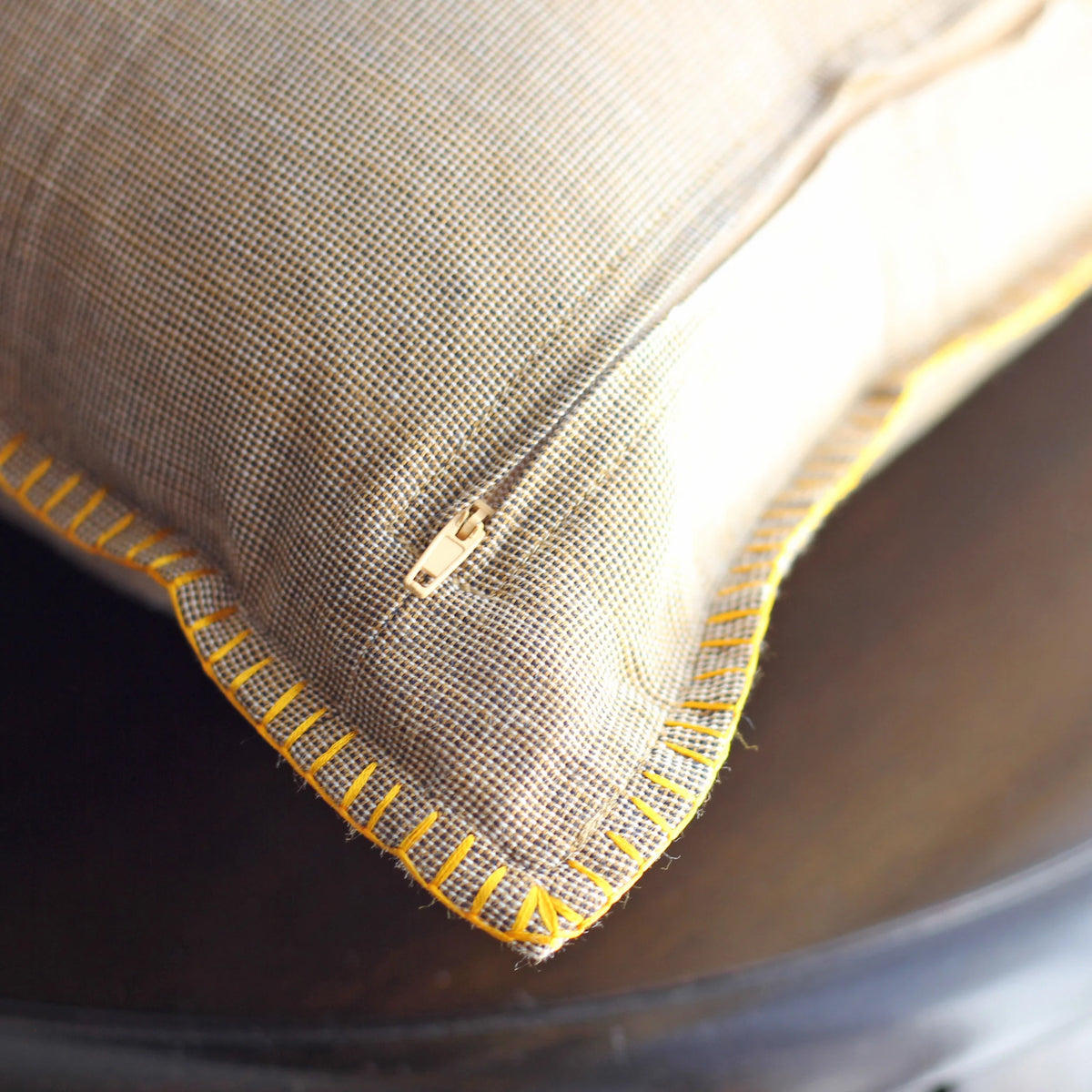 Embroidered 100 Cotton Textured Pillow Cover Handloom Throw Cushion Brown 16x16