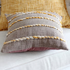 Sunburn Braids Jute Cotton Cushion Cover Handmade Decorative Pillow Brown 16 Square