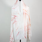 Natural Mulberry Silk Stole Eco Printed with Red Eucalyptus Leaves Featherweight Scarf Pink 21x72