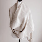 100 Pure Cashmere Shawl Wrap 2 Ply Handspun Handwoven Softest Pashmina Wool from Ladakh Himalayas Cream 23x78