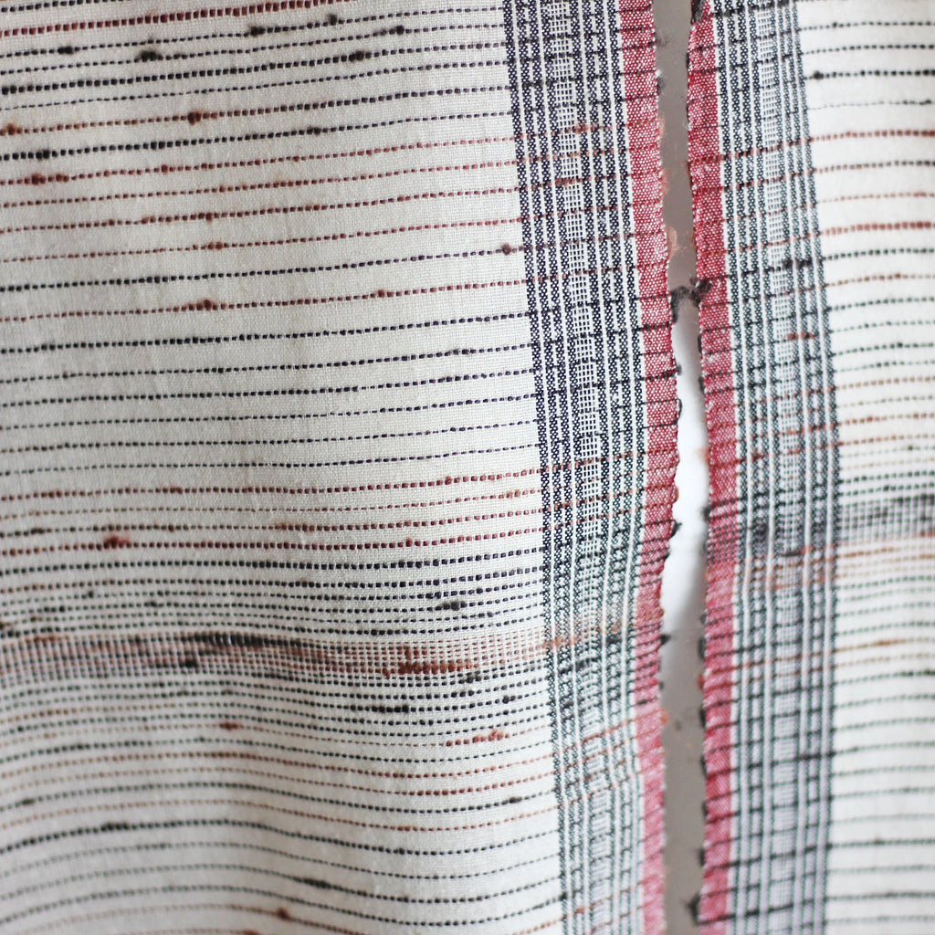 Naturally Dyed Silk Cotton Wrap with Tassels Handwoven from Cotton Eri Silk Tussar Silk White Red Stole 23x70