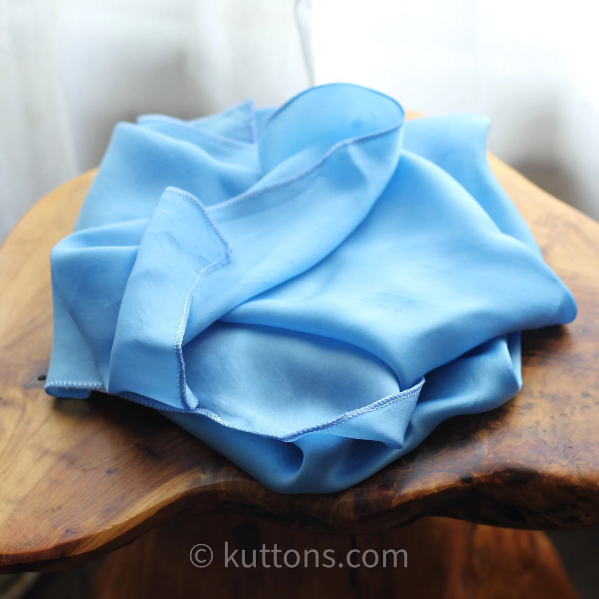 Mulberry Silk Bandana Square 100 Mulberry Silk Neck Scarf Sky Blue 24x25