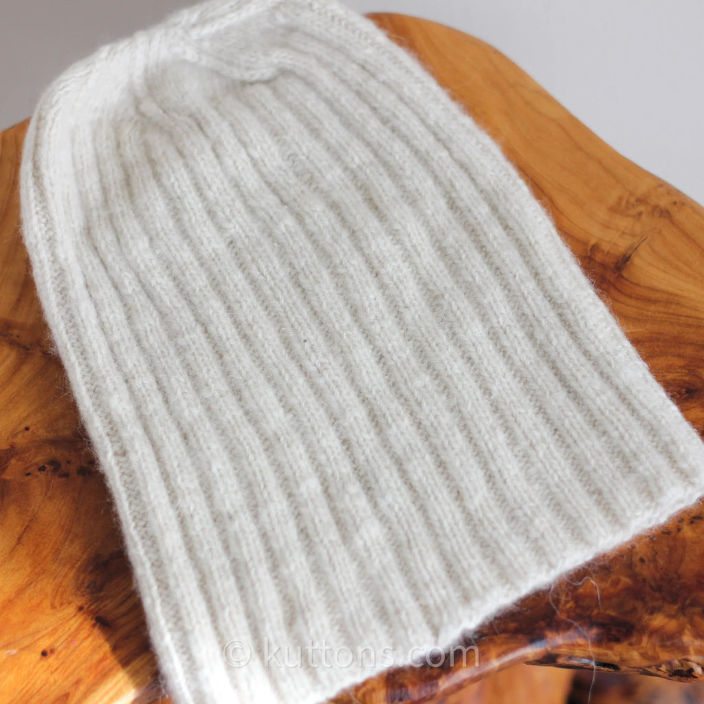100 Pashmina Cashmere Hat Handspun Handknit Beanie from Ladakh Himalayas Cream