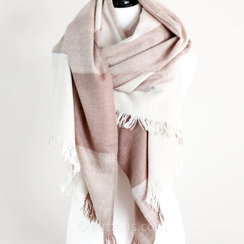 100 Pure Pashmina Cashmere Shawl 2 Ply 356 gm Handspun Handwoven Full Size Cashmere Shawl Wrap Made by Women Weavers of Ladakh Himalayas Brown Cream 38x75