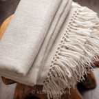 100 Pure Cashmere Shawl Wrap 2 Ply Handspun Handwoven Softest Pashmina Wool from Ladakh Himalayas Cream 23x78