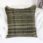 Handwoven 100 Wool Organic Cotton Cushion Cover with Tassels 20x20 Pair