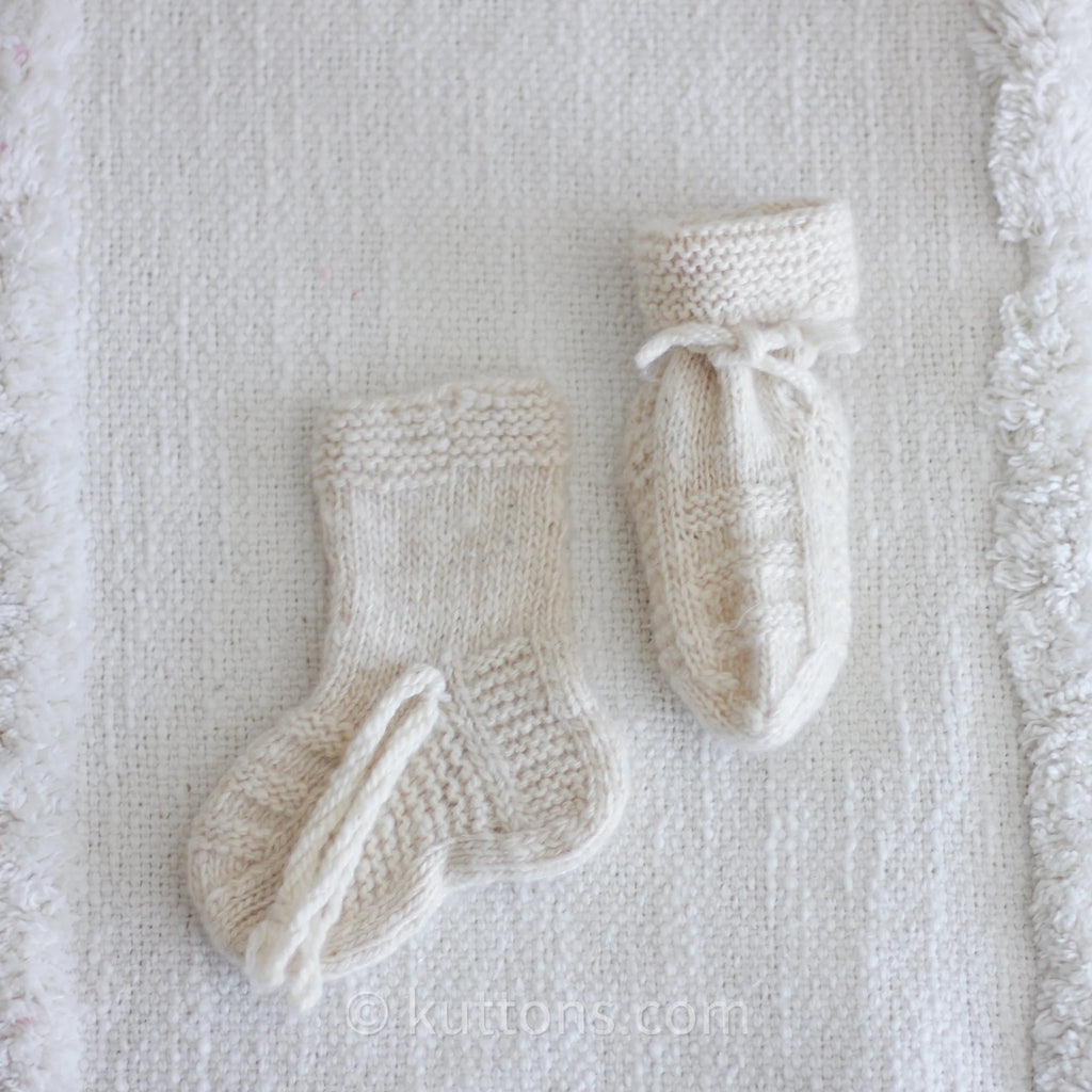 Cashmere Baby Booties Ultrasoft Pashmina Milk White