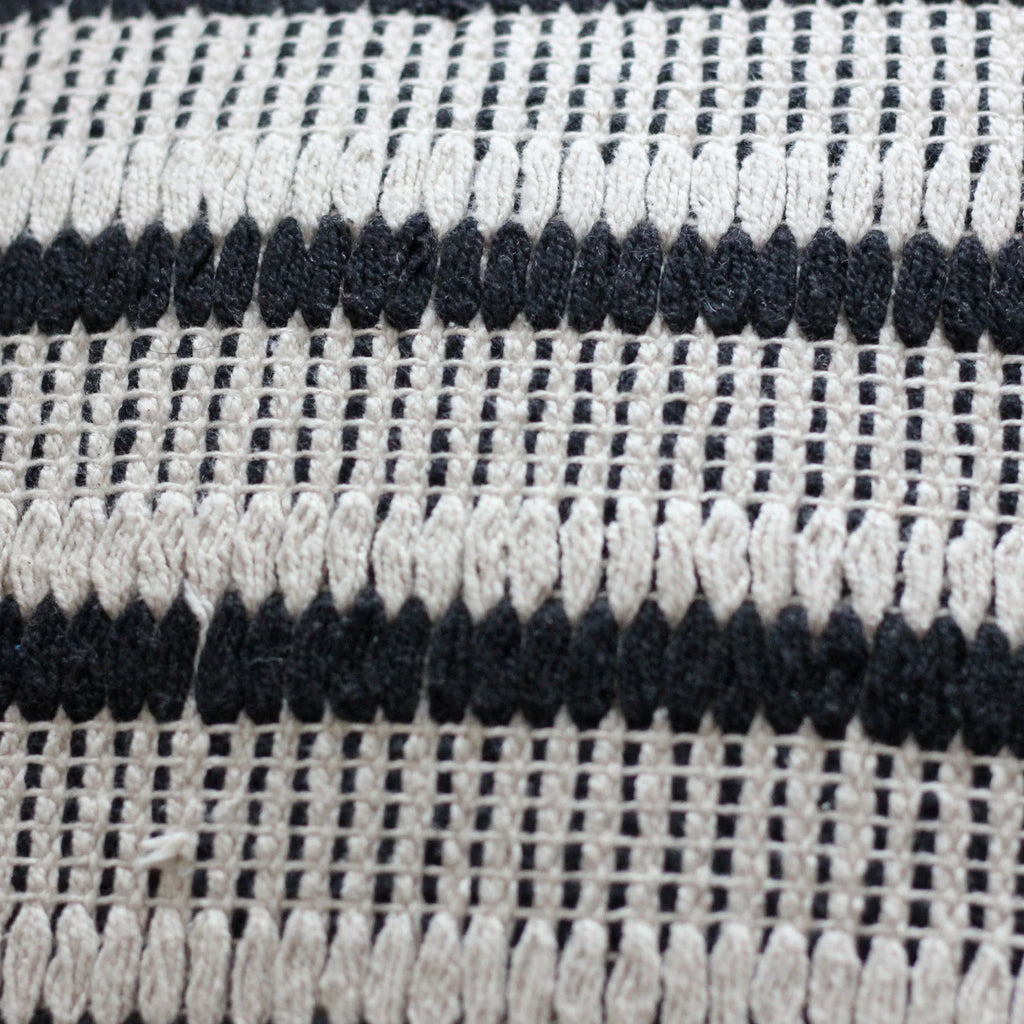 Handwoven Cotton Throw Pillow Cover Indoor Outdoor Cushion Sturdy Black White 18x18
