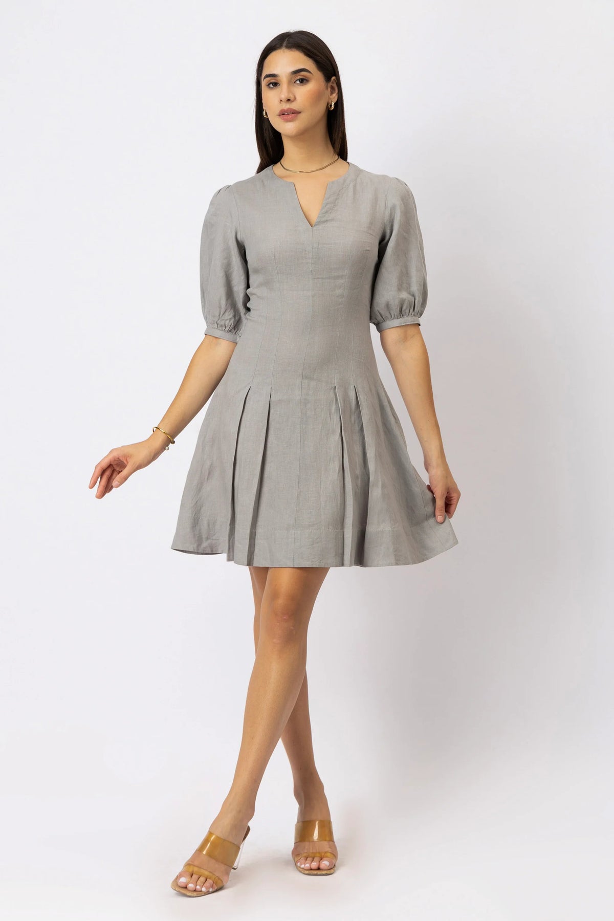 The Mirelle European Linen Fit and Flare Mini Dress