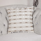 Handwoven Cotton and Jute Textured Cushion Cover Cream 18x18 Square