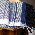 Handwoven Organic Cotton Decorative Towel Organic Kala Cotton Towel Bathroom Decor Blue 27x56