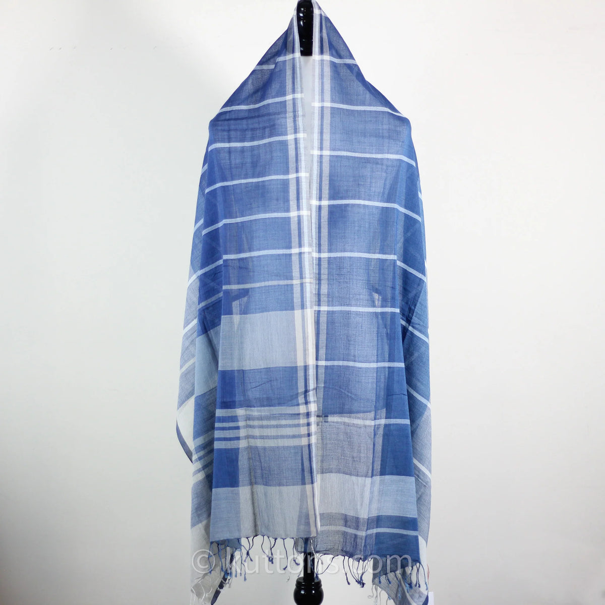 Naturally Dyed Handwoven Cotton Stole Indigo Tea Waste Featherweight Fashion Wrap Blue 23x80 multiple designs