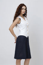 Tailored Linen Vest Top European Linen Waistcoat