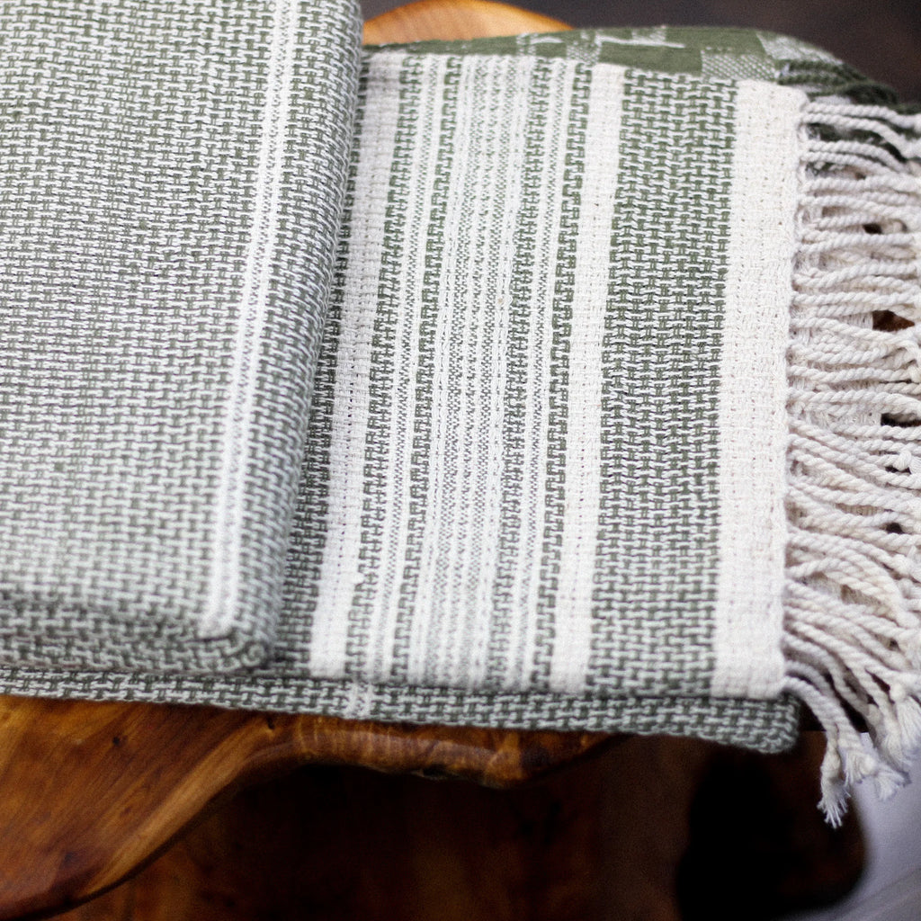 100 Organic Cotton Decorative Bath Towel Genetically Pure Organic Kala Cotton Hand Woven Towel Green 30x58