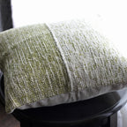 Handwoven Linen Throw Pillow Cover Made from Fabric Waste Decorative Linen Cushions Green 20x20