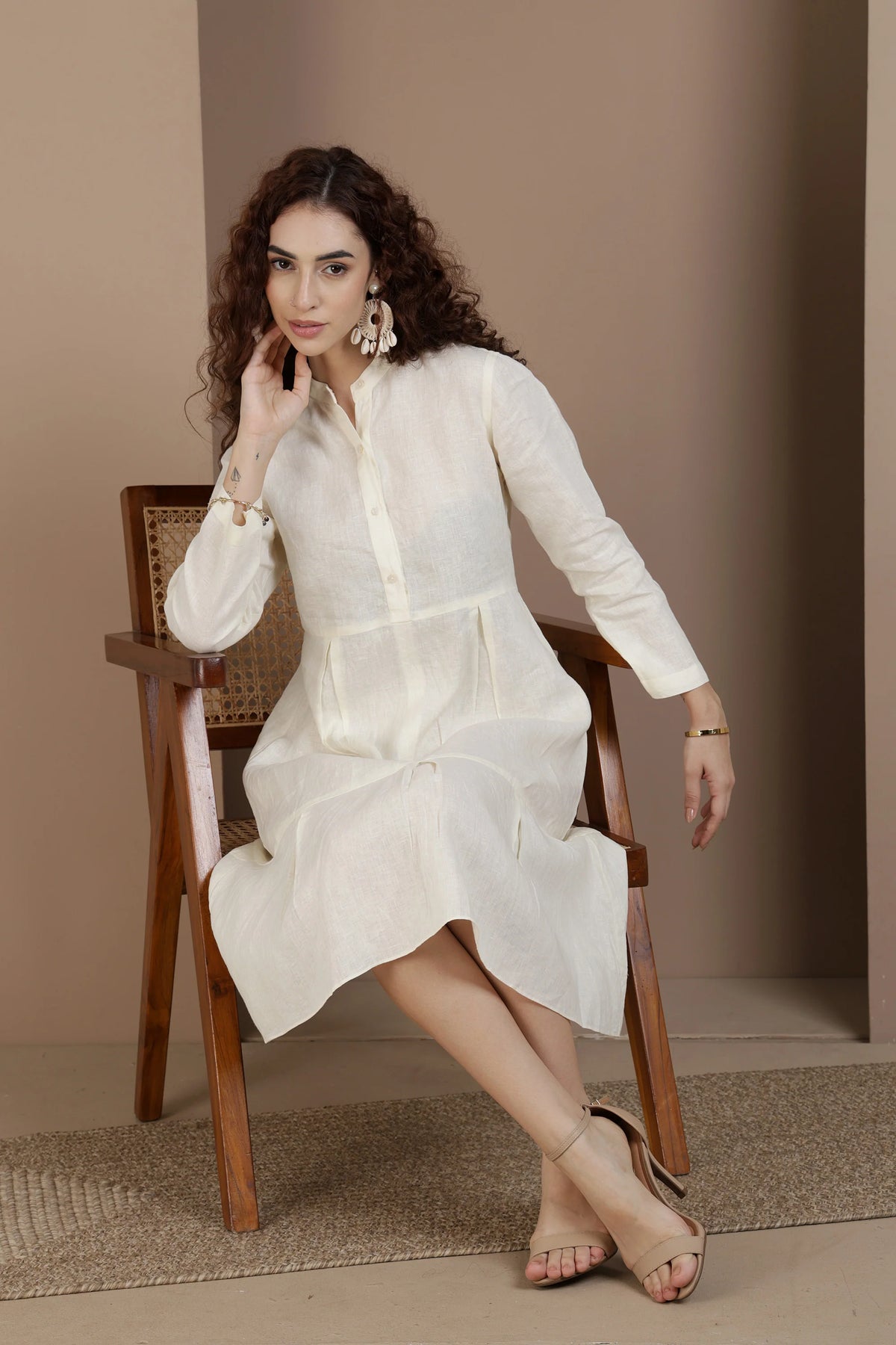 The Refined Linen Shirt Midi Dress Everyday Linen Shirt Dress