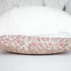 Floral Printed Cotton Cushion Cover Cream Pink 16x16 Set of 2