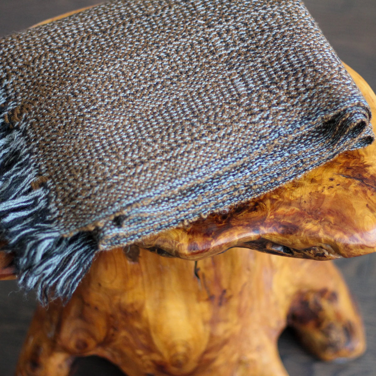 Camel Wool Scarf One of a Kind Himalayan Double Hump Bactrian Camel Wool Muffler Handwoven in Ladakh Brown 15x67