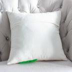 Christmas Reindeer Pillow Cover Textured Cotton Tufted Throw Cushion Case Cream Green 18x18 Square Single