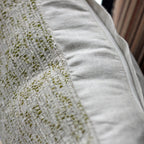 Handwoven Linen Throw Pillow Cover Made from Fabric Waste Decorative Linen Cushions Green 20x20