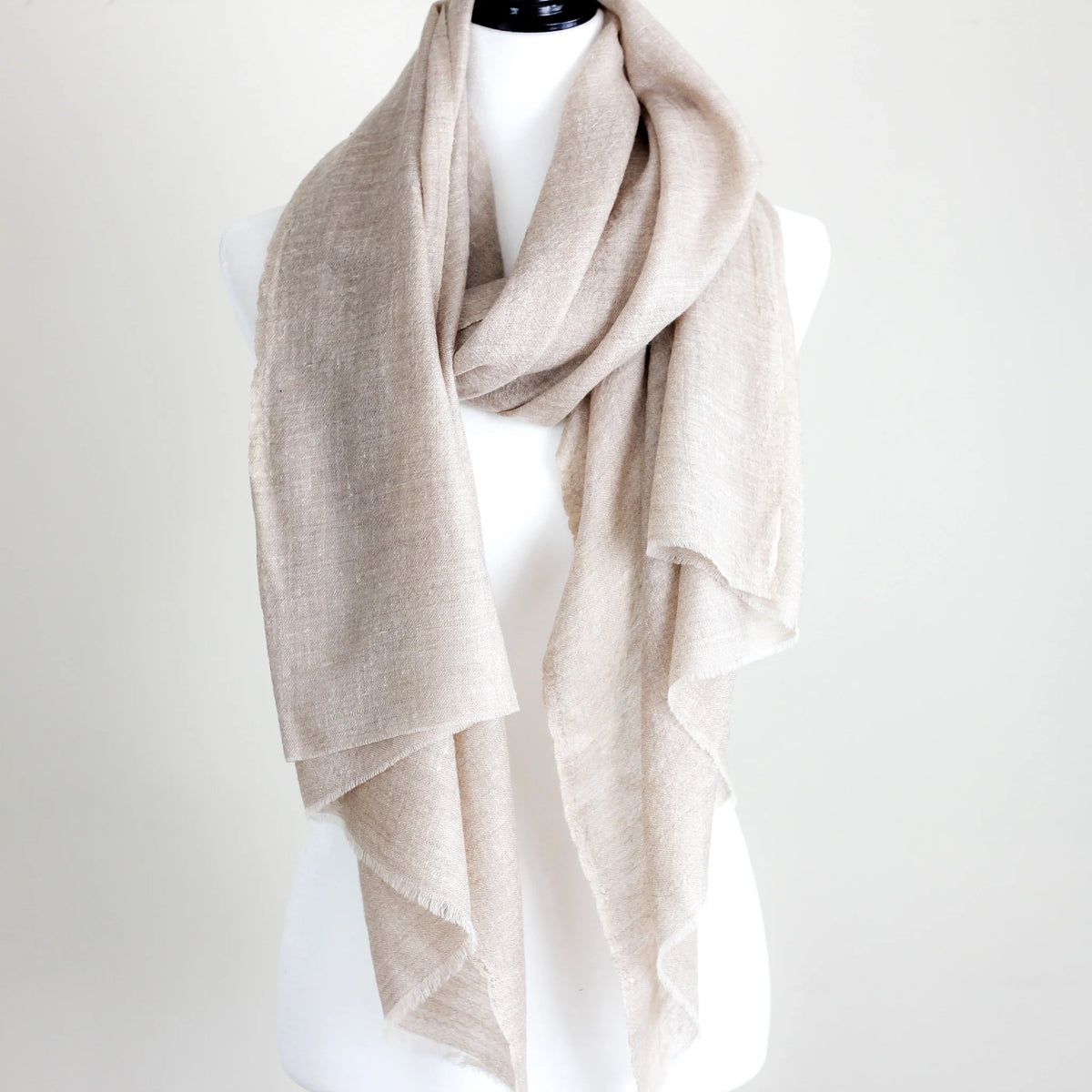 100 Pure Cashmere Scarf Handspun Softest Pashmina Cashmere Wool Stole from Ladakh Himalayas Light Brown 30x84