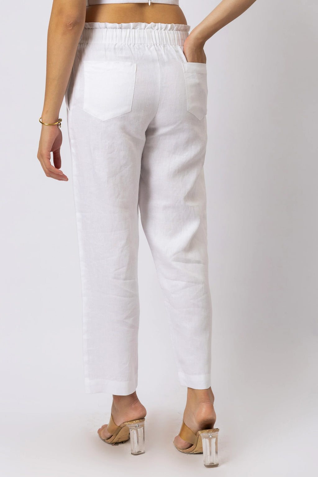 European Linen Relaxed Drawstring Pants