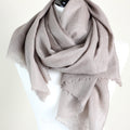 Pure Pashmina Cashmere Stole Soft Featherweight Handspun Pashmina Cashmere Wrap from Ladakh Himalayas Light Gray 29x82