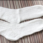 Womens Cashmere Socks Softest 100 Pure Pashmina Cashmere Indoor Bed Socks from Ladakh Himalayas Handspun Handknit Cashmere Wool Milk White L XL