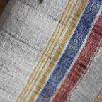 Handwoven Wrap from Handspun Tussar Silk Fine Cotton Colourful Tassels Beige Stole 24x86