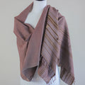 Handwoven Organic Kala Cotton Scarf Wrap with Tassels Antique Fuschia 22x74