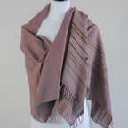 Handwoven Organic Kala Cotton Scarf Wrap with Tassels Antique Fuschia 22x74